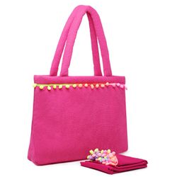Kit Canga Bolsa De Praia Feminina Atoalhada Pompom... - SAPATTARIA DOS PES