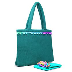 Kit Canga Bolsa De Praia Feminina Atoalhada Pompom... - SAPATTARIA DOS PES