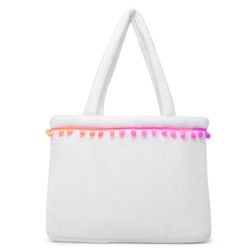 Bolsa De Praia Feminina Atoalhada Pompom Estilo Sa... - SAPATTARIA DOS PES