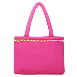 Bolsa De Praia Feminina Atoalhada Pompom Estilo Sa... - SAPATTARIA DOS PES