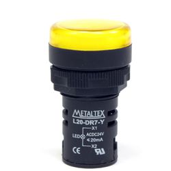 Sinaleiro LED Metaltex 24V Amarelo L20-DR7-Y - Sartori Web