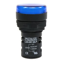Sinaleiro LED Metaltex 24V Azul L20-DR7-BLP - Sartori Web