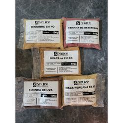 Kit Pré treino Natural 100 g - Beterraba, Uva, Maca Peruana, Gengibre e Guaraná - SAUCE ADITIVOS E INGREDIENTES