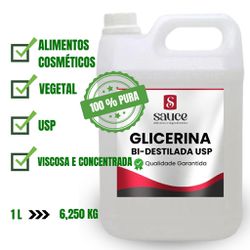 Glicerina Bi-destilada Vegetal - 5 Litros 100% Pura - SAUCE ADITIVOS E INGREDIENTES