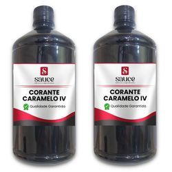 Kit Corante Caramelo Líquido IV - Duplo Poder - 2 frascos - 1 KG cada - SAUCE ADITIVOS E INGREDIENTES