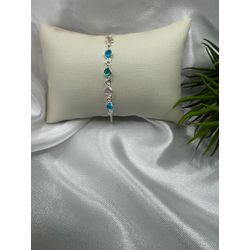Pulseira em Prata 925 com pedras 5 pedras colorida... - SCAGLIONI
