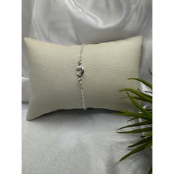Pulseira em prata 925 com pedra rosa - pp100 - SCAGLIONI