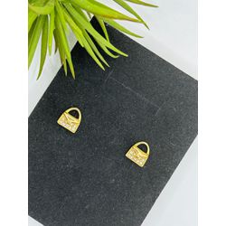 Brinco bolsinha com pedras - P307 - SCAGLIONI