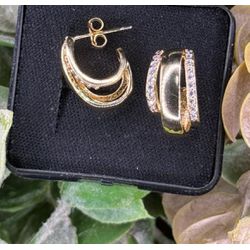Brinco Meia Argola Larga com Pedras Preciosas - Ph... - SCAGLIONI