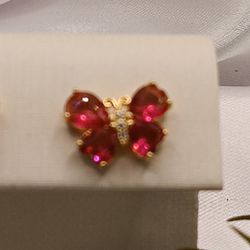 Brinco Borboleta Zircônia Rosa - 327117 - SCAGLIONI