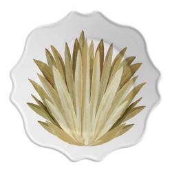 Sousplat 1 Folhas Agua De Coco - Cerâmica Scalla
