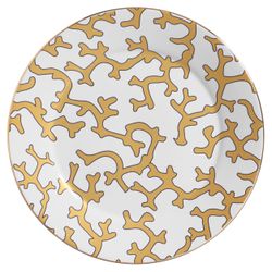 Sousplat Branco C/ Amarelo Coral Blue - Cerâmica Scalla