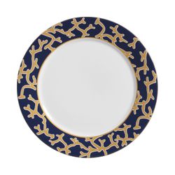 Conjunto 6 Pratos Raso Azul C/ Amarelo Coral Blue - Cerâmica Scalla