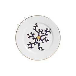 Conjunto 6 Pratos Sobremesa Branco C/ Azul Coral B... - Cerâmica Scalla