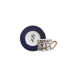 Conjunto 6 Xicaras Cafe C/ 6 Pires Coral Blue - Cerâmica Scalla
