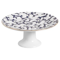 Porta Torta Coral Blue - Cerâmica Scalla