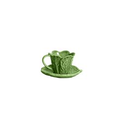 Conjunto 6 Xicaras Cafe C/ 6 Pires Couve Verde Cri... - Cerâmica Scalla
