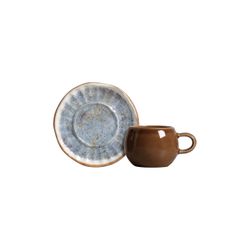 Conjunto 6 Xicaras Cafe C/ 6 Pires Oreon Blue - Cerâmica Scalla