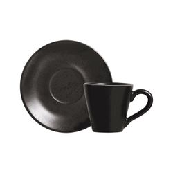 Conjunto 6 Xícaras de Chá Com 6 Pires Stone Black ... - Cerâmica Scalla