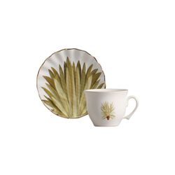 Conjunto 6 Xícaras De Chá Com 6 Pires Com Filete O... - Cerâmica Scalla