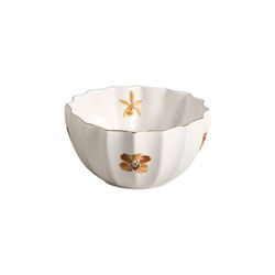 Conjunto 6 Bowls Com Filete Ouro Folhas Scalla - Cerâmica Scalla