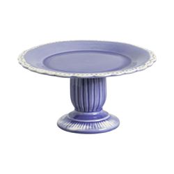 Prato De Bolo Com Pé Búzios Scalla - Cerâmica Scalla