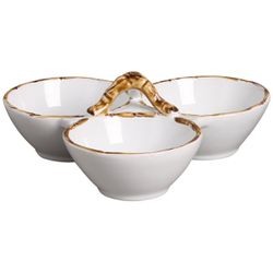 Petisqueira 3 Divisórias Cerâmica Bambu Scalla - Cerâmica Scalla