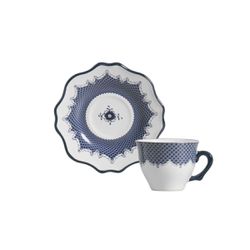 Conjunto 6 Xícaras De Café Com 4 Pires Hamptons Sc... - Cerâmica Scalla