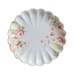 Conjunto Prato Raso Relevo Azul Rosas Vó Dulce Cer... - Cerâmica Scalla