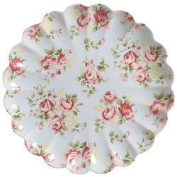 Sousplat Relevo Azul Rosas Vó Dulce Cerâmica Scall... - Cerâmica Scalla