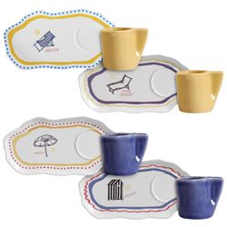 Conjunto 4 Jogo de Lanche Summer Cerâmica Scalla - Cerâmica Scalla