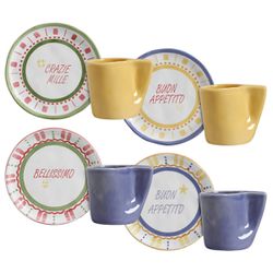 Conjunto 4 Xícaras Chá com Pires Summer Cerâmica S... - Cerâmica Scalla