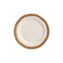 Conjunto 6 Prato Sobremesa 20cm Bege Filete Amassa... - Cerâmica Scalla