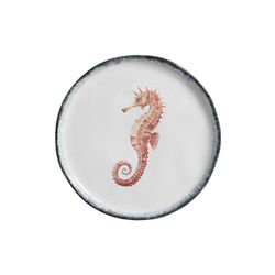 Conjunto 6 Prato Sobremesa Cavalo Marinho Atlântic... - Cerâmica Scalla