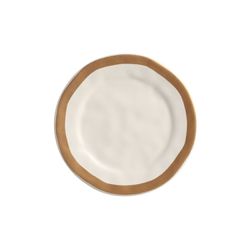 Conjunto 6 Prato Sobremesa 20cm Bege Filete Amassa... - Cerâmica Scalla