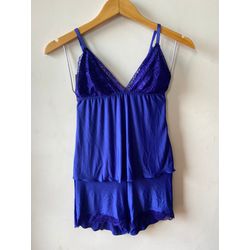 PIJAMA BABY DOLL MALHA FRIA JOICE AZUL - SEGREDO SEX SHOP