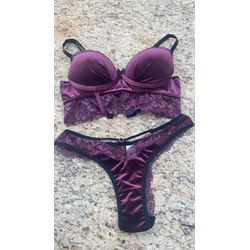 CONJUNTO DE VELUDO ROXO - SEGREDO SEX SHOP