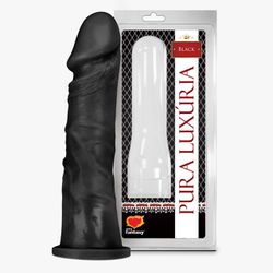 Pênis Realístico Preto Maciço - 18,5cm X 4,2cm - SEGREDO SEX SHOP