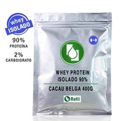 Whey Protein Isolado 90% Cacau Belga 400g Refil - Seiva Manipulação | Produtos Naturais e Medicamentos