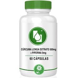 Cúrcuma longa extrato 500mg + Piperina 5mg 60cápsu... - Seiva Manipulação | Produtos Naturais e Medicamentos