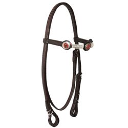 CABEÇADA MANGALARGA LB 3 APLIQUES MARROM - 1593 - Selaria Irmãos Andrade