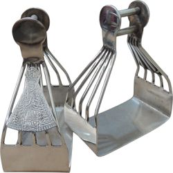 ESTRIBO NOSSA SENHORA LUXO INOX - 5272 - Selaria Irmãos Andrade
