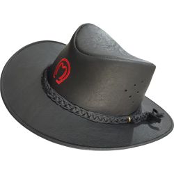 CHAPÉU DE COURO HM BORDADO PRETO - 5724 - Selaria Irmãos Andrade