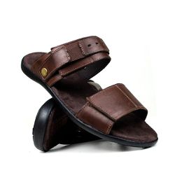 Sandália Casual Masculino Couro Deck B 300 Chocolate - C10_300CH - Sensação Store