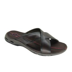 Chinelo Slide em Couro Pegada 530642 Cravo - 90732 - Sensação Store