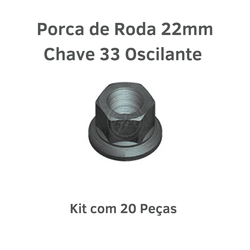 kit 20 Porcas de Roda 22mm CH33 Oscilante Alta 290... - Sermi
