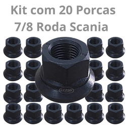 Kit 20 Porcas Parafuso Roda 7/8 CH1.5/16 Scania - Sermi