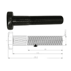 Parafuso Roda Avulso 22 x 115 Traseiro Mb Actros A... - Sermi
