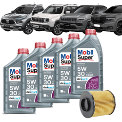 Kit Troca de Óleo Mobil 5w30 Fiat Toro Jeep Renega... - Sermi