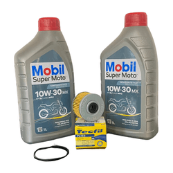 kit Troca de Óleo 10w30 Mobil Filtro Moto Honda CB... - Sermi